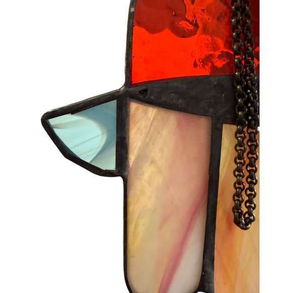 Stained Glass Hamsa Hand Suncatcher Bead Accents Jewish Window Decor Gift 6" - Picture 9 of 12